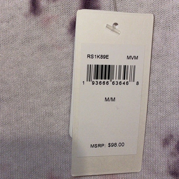 •SPLENDID•NWT BRUSHED TIE-DYE JERSEY RAW EDGE HEM PULLOVER SWEATER (M) - Picture 8 of 13